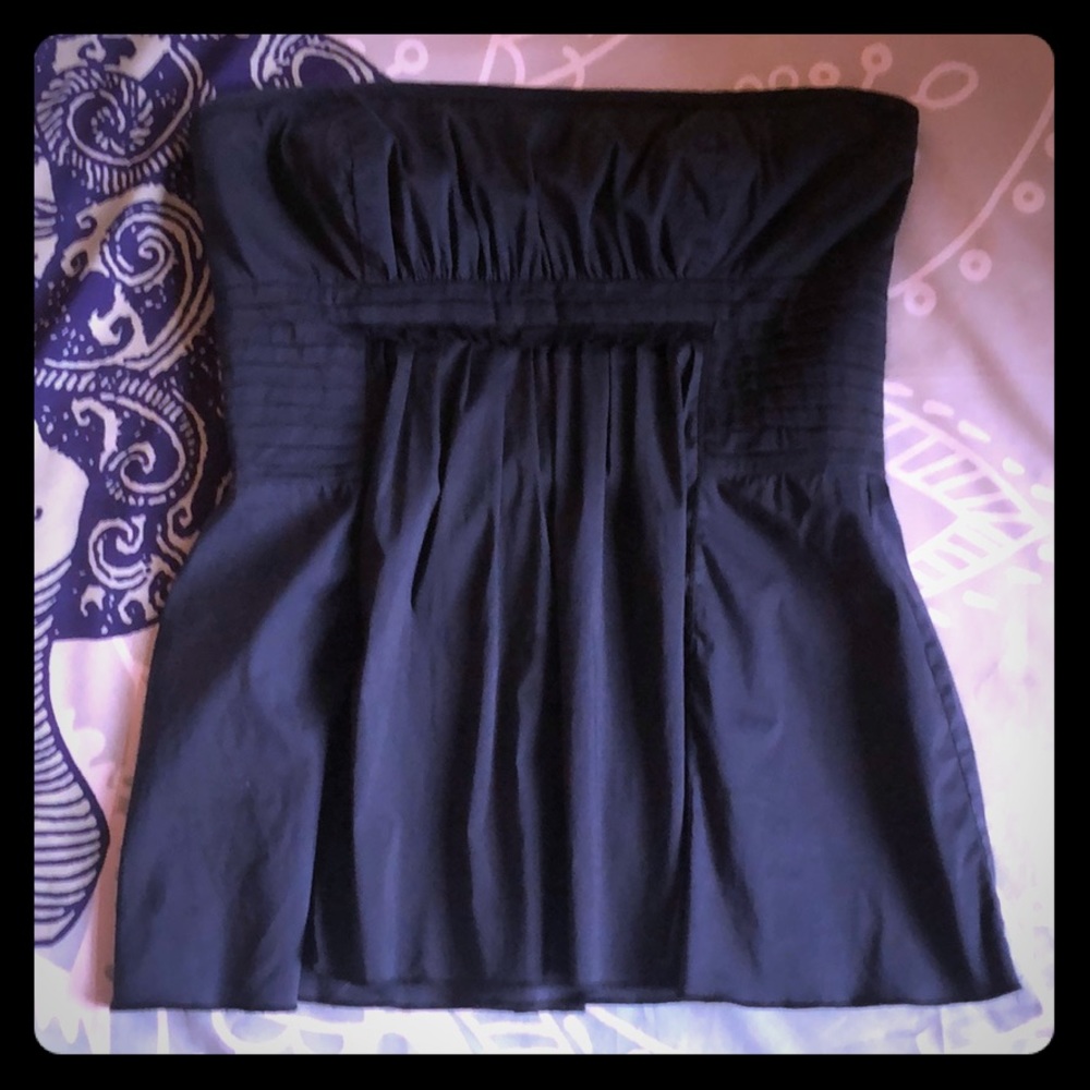 Dark Blue Strapless top